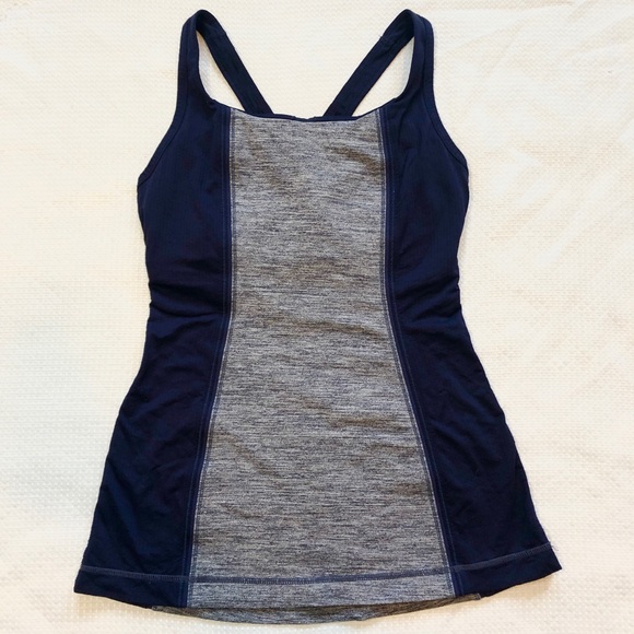 Lululemon Racerback Tank Blue and Gray Flattering - Picture 2 of 8
